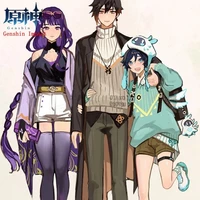 new game genshin impact anime surrounding kaedehara kazuha colleagues two dimensional cosplay full set of casual clothes