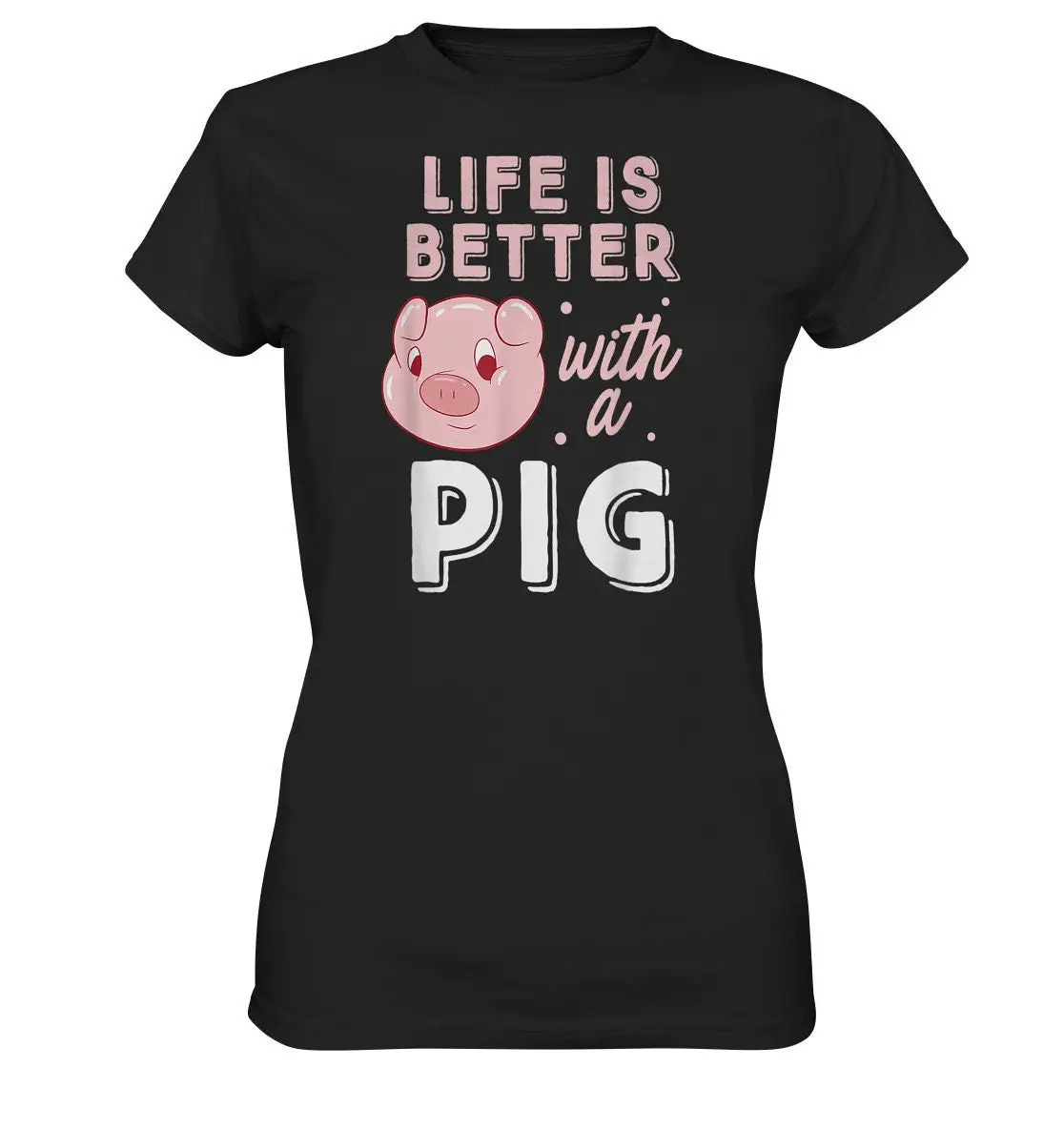 Женская футболка премиум класса с изображением свиньи свиней и животных