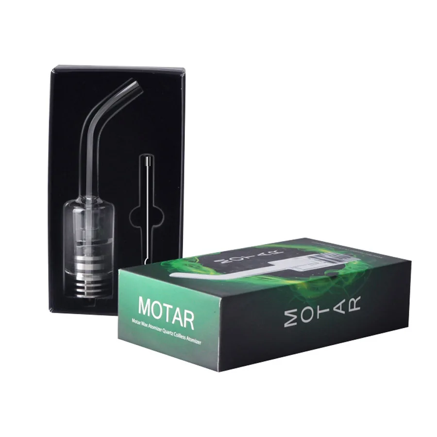 

Longmada Motar II Wax Vaporizer Pen Tank 510 threaded Quartz Clear Long Glass Bucket Coil for Wax Electronic Vaporizer