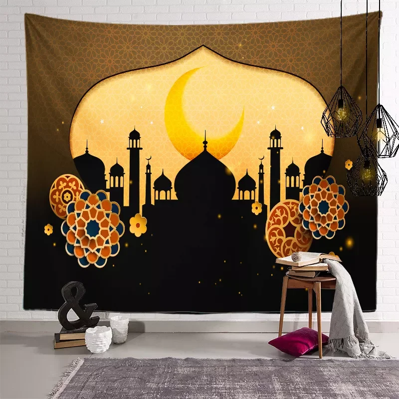 

Ramadan Decoration for Home Moon Background Cloth Wall EID Mubarak Decoration Ramadan Kareem Islamic Ramadan Eid al-Fitr Decor