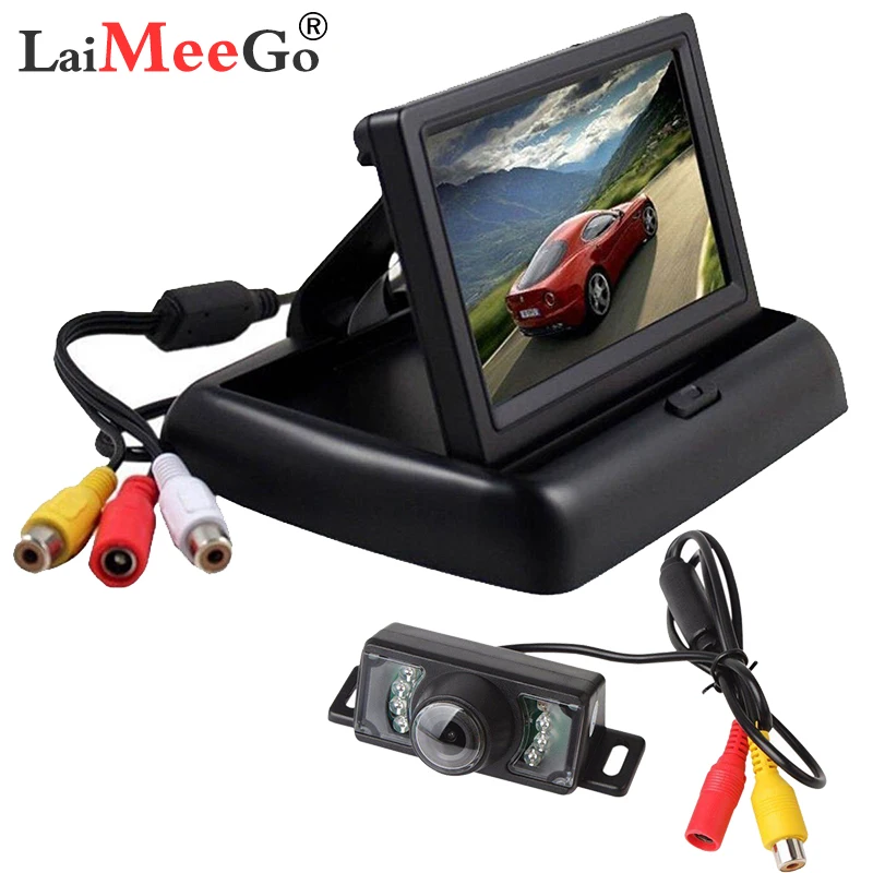 

Car Monitor 4.3" Display For Rear View Camera Foldable Color TFT LCD Display Video PAL/NTSC Auto Parking Rearview Backup
