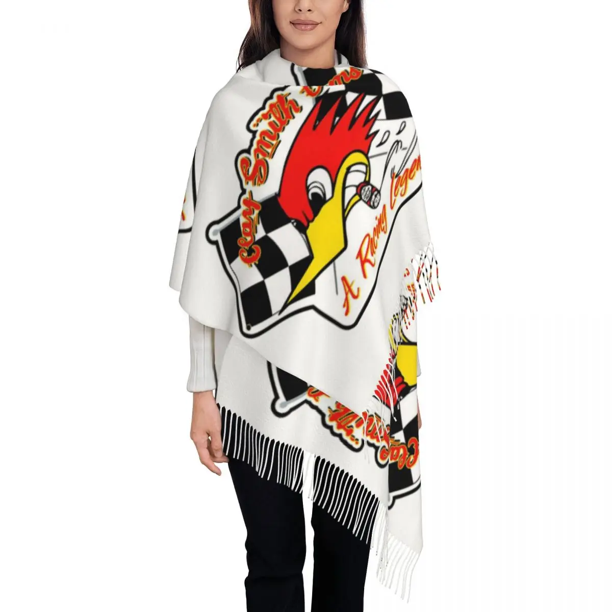 

Шарф для женщин Clay Smith camers, легендарный гоночный шарф, теплые шали и шарфы Mr. Лошадиных сил, длинные шарфы с кисточкой для вечернего платья