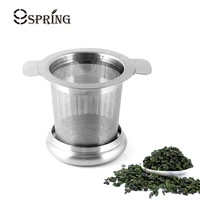 stainless steel tea infuser fine mesh tea strainer with lid reusable loose leaf tea filter fancy teapot infuser tea accessories