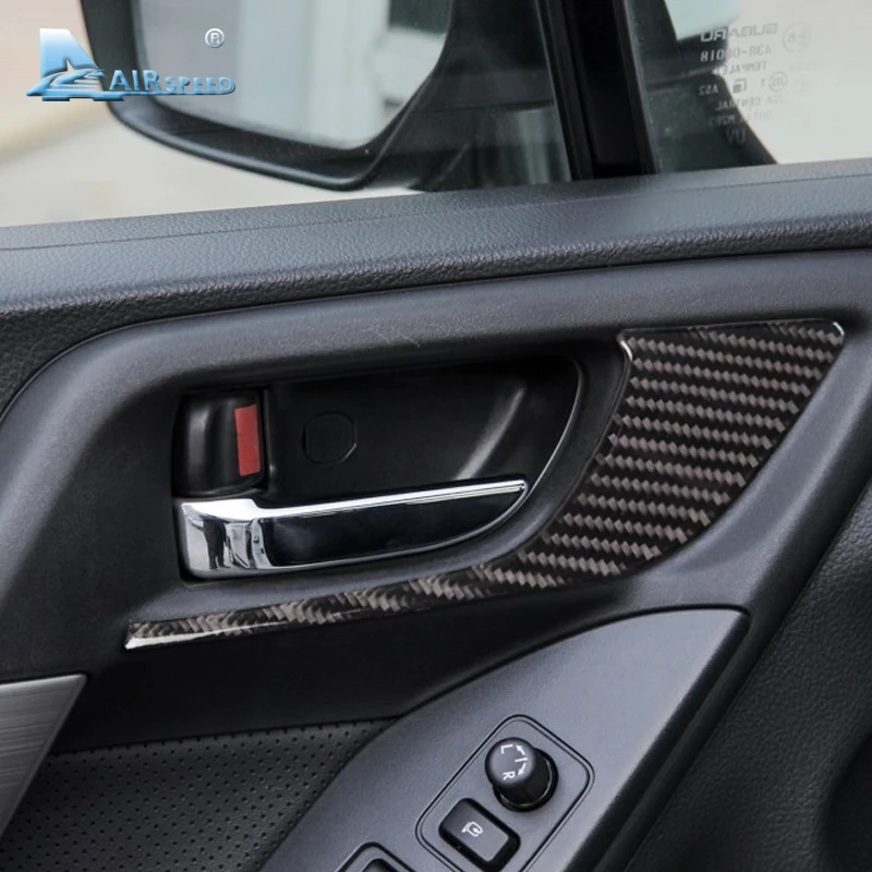 

Real Carbon Fiber Sticker for Subaru Forester 2013 2014 2015 2016 XV Inner Door Handle Frame Sticker Accessories Interior Trim