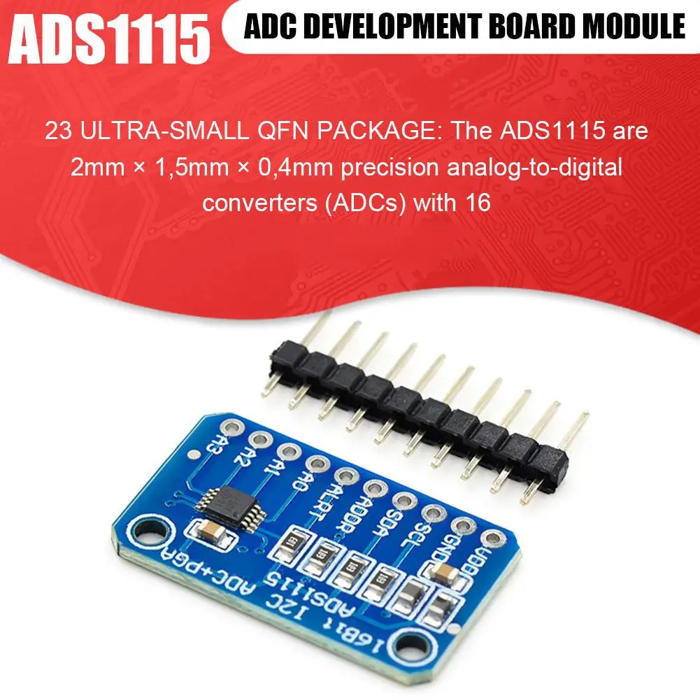 16 бит I2C ADS1115 ADS1015 модуль ADC 4-канальный с усилителем усиления от 2 0 в до 5 В для Arduino RPi