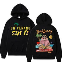 bad bunny un verano sin ti music album double sided pattern print hoodie brand mens tops men women fashion hip hop sweatshirts
