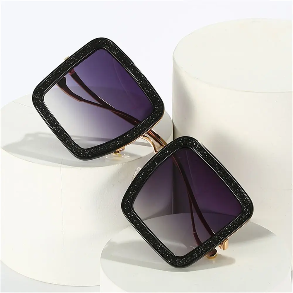 

UV400 Cool Oversized Crystal Sun Glasses Women Square Sunglasses Eyewear Shades
