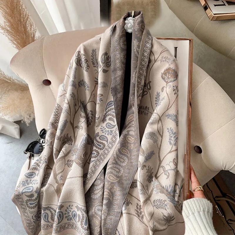 

Birthday Gift Scarf Women's Shawl Autumn/Winter Imitation Cashmere Cloak Wrapped with Neck Air Conditioned Room Long Cloak