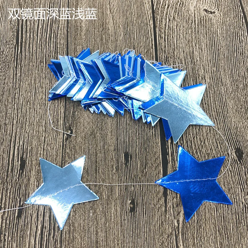 MOONBIFFY Бумажная гирлянда звезды золото/серебро