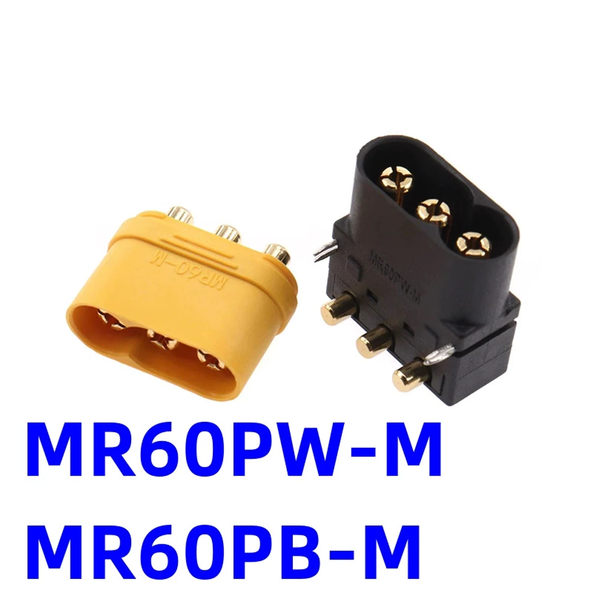 Фото Разъем для пайки MR60PW-M, 3-контактный, позолоченный, высокоточный, для RC FPV дронов, авиамоделей, LiPo аккумуляторов, ESC, моторов №1