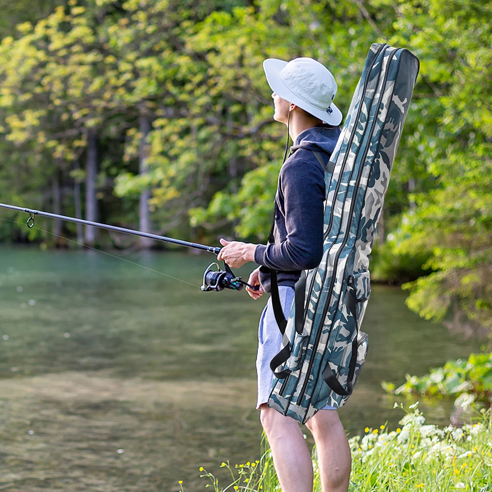 

Camouflage Fishing Rod Bag Fish Camping Gear Storage Bags Double-layer Durable Putdoor Fish Rod Pack Fishing Accessories Pesca