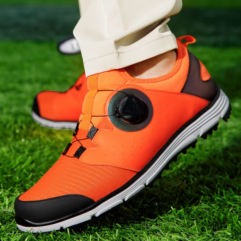 Professional Men's Golf Shoes Women's Golf Shoes Outdoor Grass Sports Non-slip Quick Lace-up Golf Training Shoes Plus Size 36-46