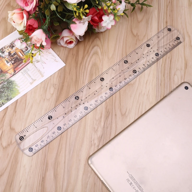 

Plastic Straight Ruler Transparent Drawing Ruler Measuring 30cm Math Geometric Tools for Student Teacher Drafting