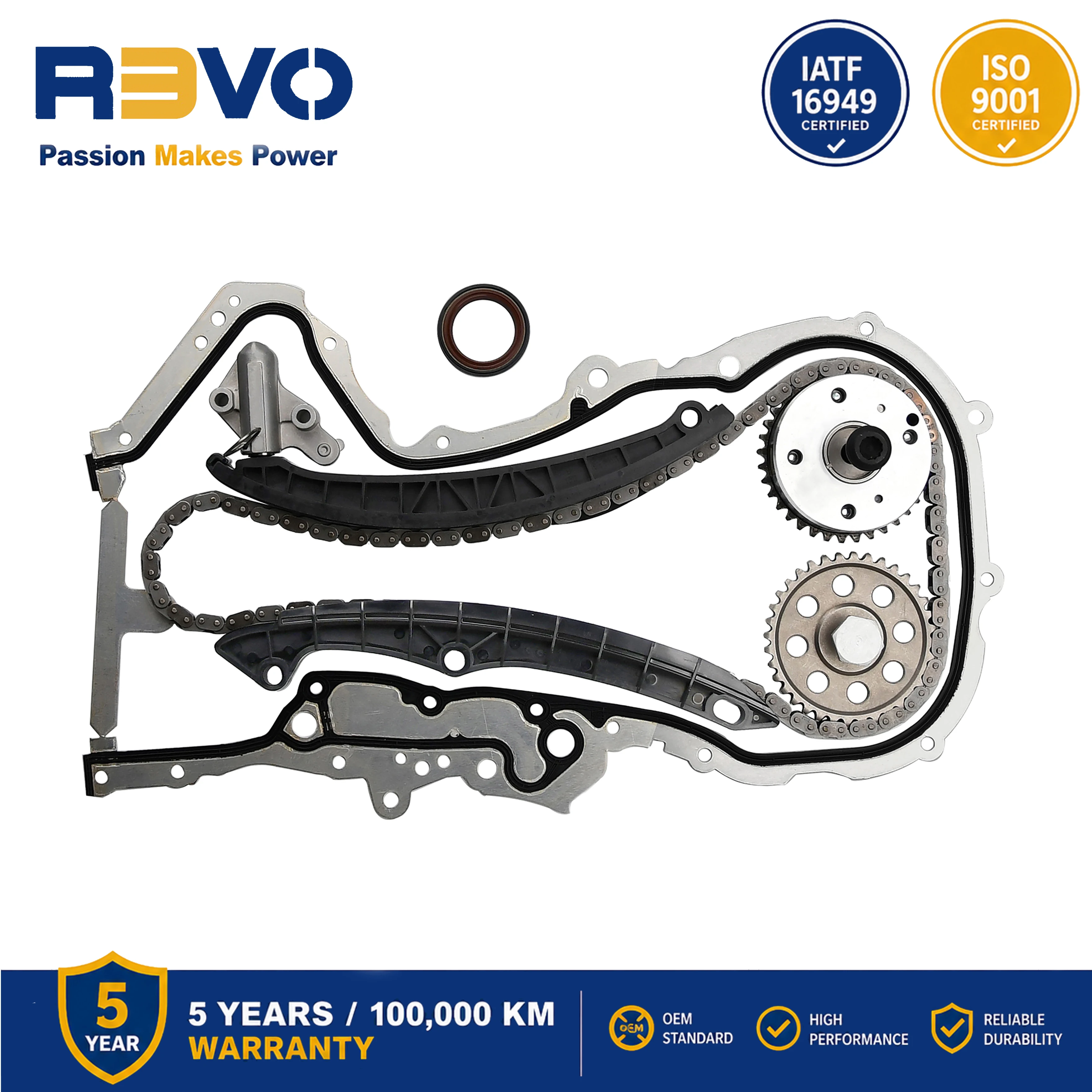 Фото Комплект цепи ГРМ REVO 719758 для двигателей CNVA, CAXA, EA111, A3, SKODA OCTAVIA, GOLF, OE 03C105209BE, 03C109507M, 03C109158 №1