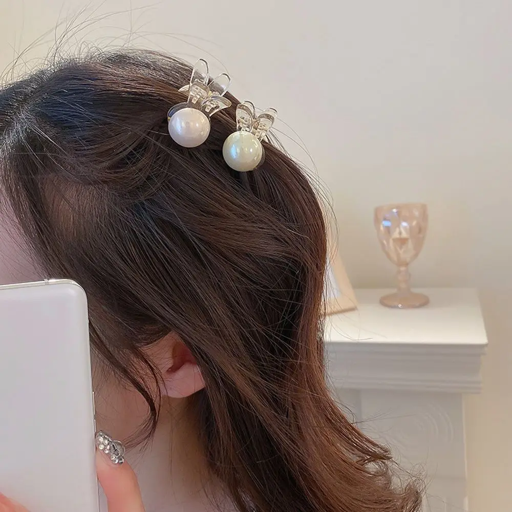 

Korean Minority Design Pearl Rabbit Ears Hairpin Acrylic Hair Crab Headwaer Elegant Hair Clamp Sweet All-match Hair Accessories