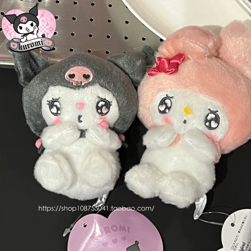

Sanrio Kuromi Cute Starry Eyes Cartoon Plush Stuffed Toys Kawali Anime Figure Little Devil Bag Charm Key Chain Doll for Kid Gift
