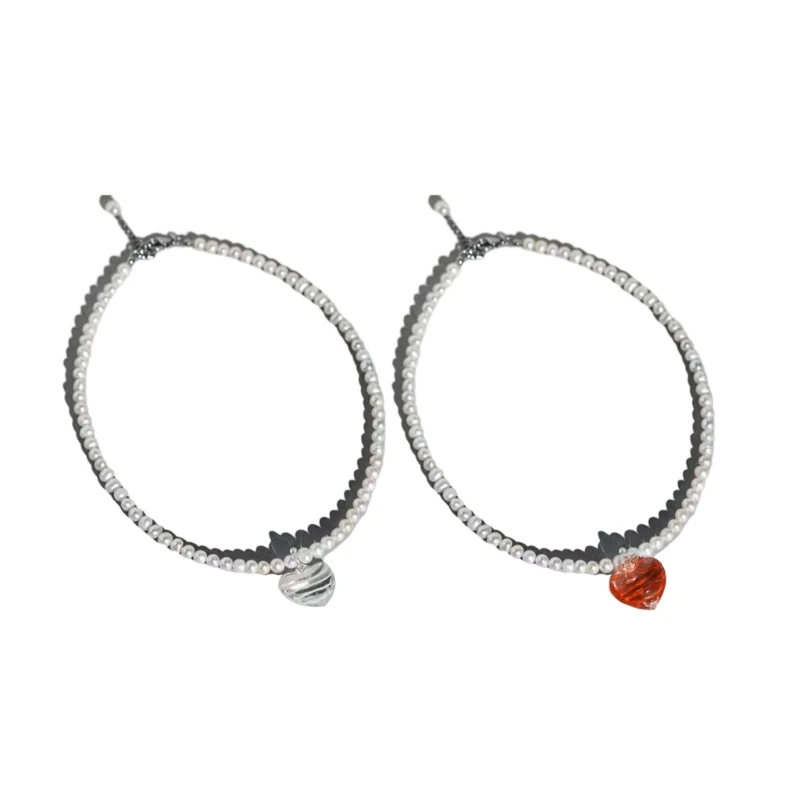 

MXME Простой дизайн Ожерелье с подвеской Loves Heart для женщин Нишевая регулируемая цепочка