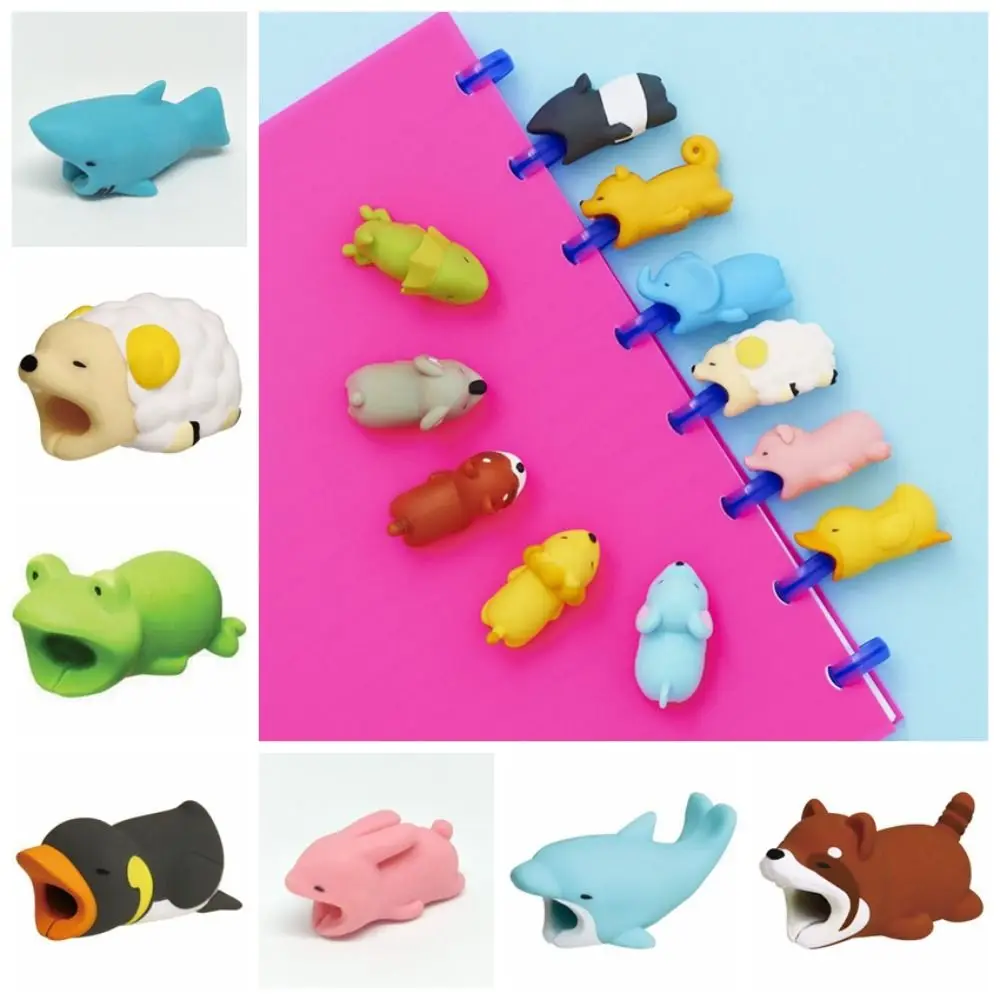 

Cartoon Animal Shape Cartoon Data Cable Protector Anti Breaking Take a Bite Cable Bite Protector Cable Organizer 22 Models