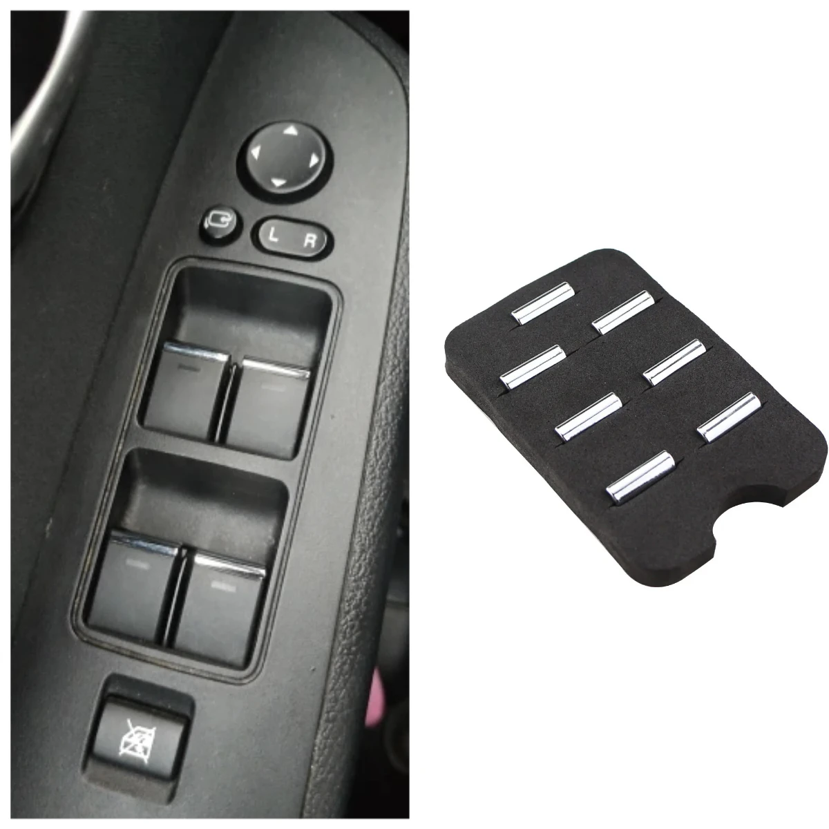 

Накладки На Кнопки Стеклоподъемников Mazda 3, 6, CX-5, AXENZA, Axela, Хромированные, Из АБС-пластика