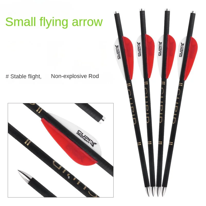

6/12/24 Pcs Archery Pure Carbon Arrow Diameter 6mm Feathers Arrow Bolts for Crossbow Hunting Archery Shooting