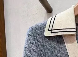 

Women Fall Contrast Color Preppy Style Twist V-Neck Sweater Knitted Pullover
