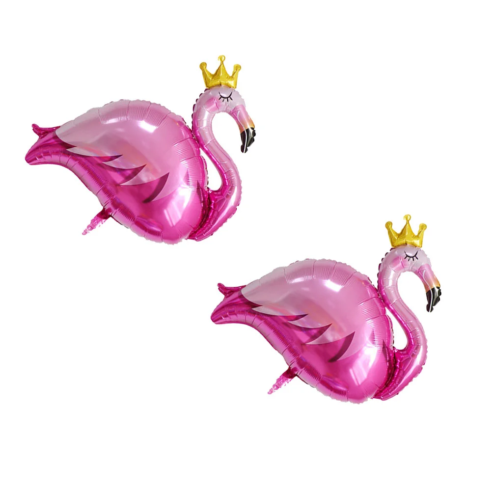 

3 Pcs Aluminum Foil Party Balloon Hawaii Ornament Summer Flamingo Balloons Decor Flamingo Giant Balloons Banquet Beach Gift