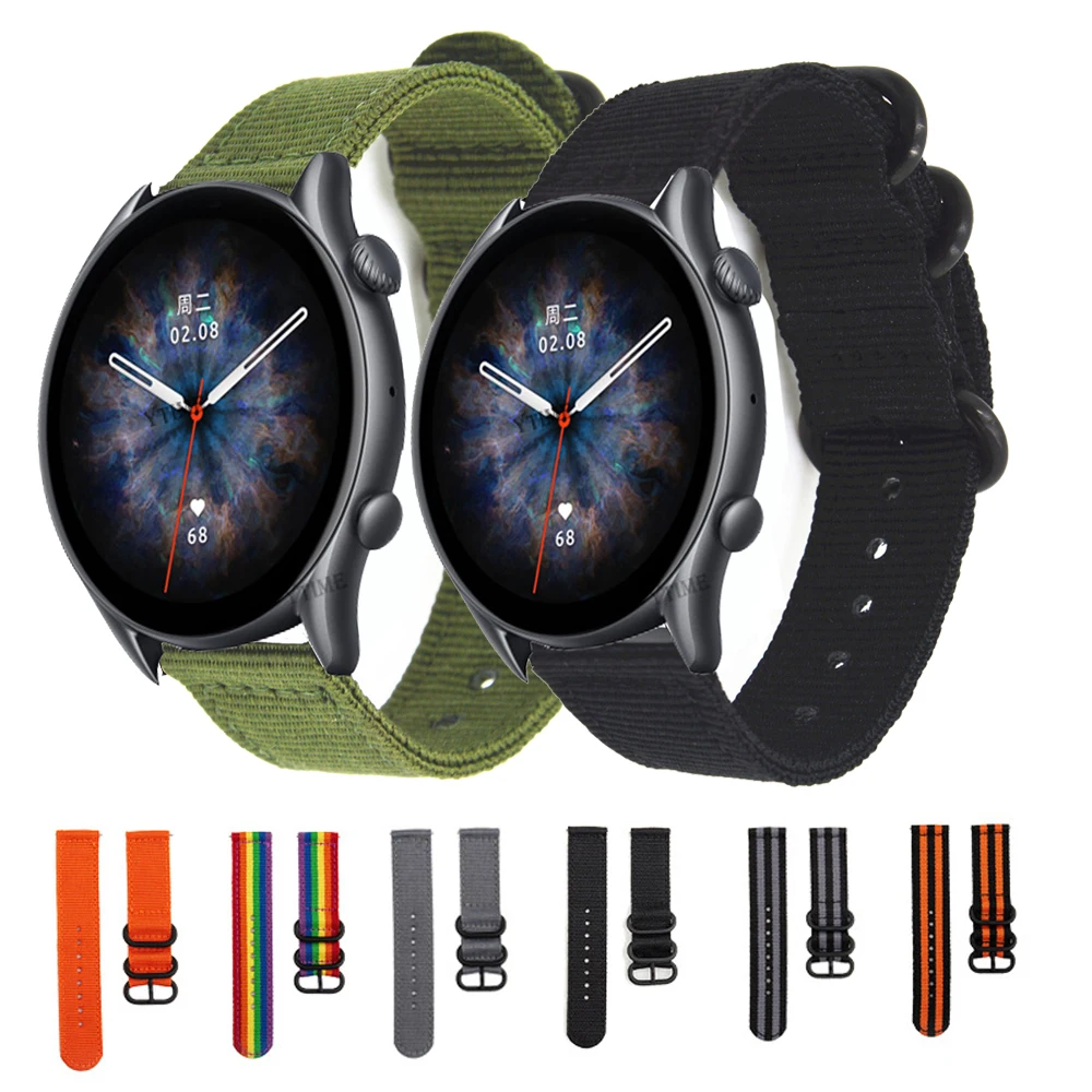 

22mm Nylon Bracelet Band For Huami Amazfit GTR2/ GTR 2E/ GTR 3 Pro Watch Strap For Amazfit Pace Stratos 3 2 2S GTR 47mm Correa