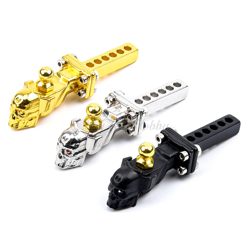 Metal Skull Tow Hook Trailer Hitch for 1/10 RC Crawler TRX TRX4 TRX6 G63 D90 Axial SCX10 90046 03007 GEN 8 86100 RC Parts