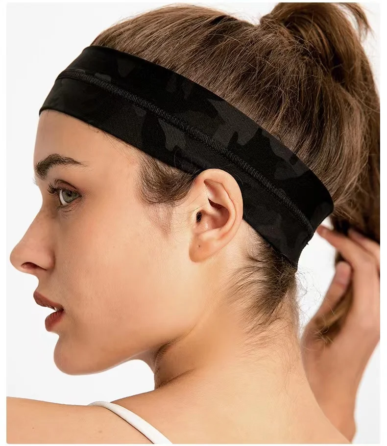 Lulu Women's Summer Sports Headband  Non-slip Fitness Running Yoga Hair Band High Elastic Stretch Sports Headwrap Sweatband