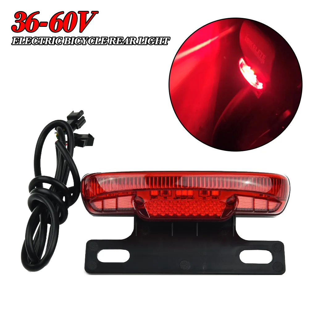 

Electric Bicycle Rear Light Night 36-60V Cycling LED Safety Warning Lamp Ebike Tail Light Electric Bicycle Accessories biciclet