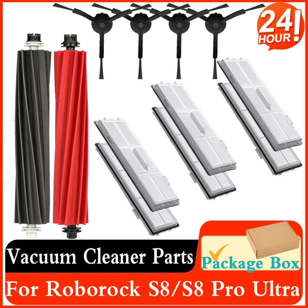 

For Roborock S8 Accessories Main Side Brushes Mop Cloths HEPA Filters Dust Bags S8 Pro Ultra S8+ G20 Robot Vacuum Spare Parts