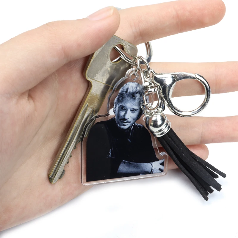Акриловый брелок для ключей с кисточкой в виде французской певицы рок-звезды |