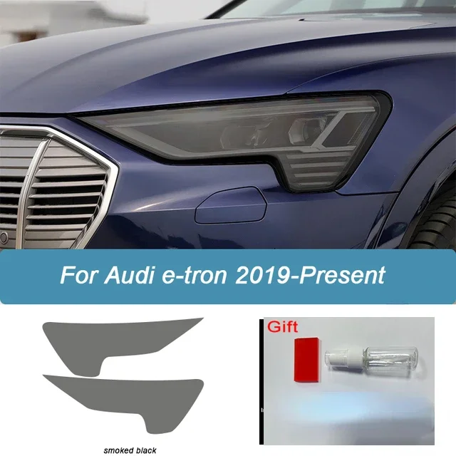 

Car Headlight Protective Film Headlamp Restoration Transparent Black TPU Sticker Accessories For Audi etron 55 50 2019-Present
