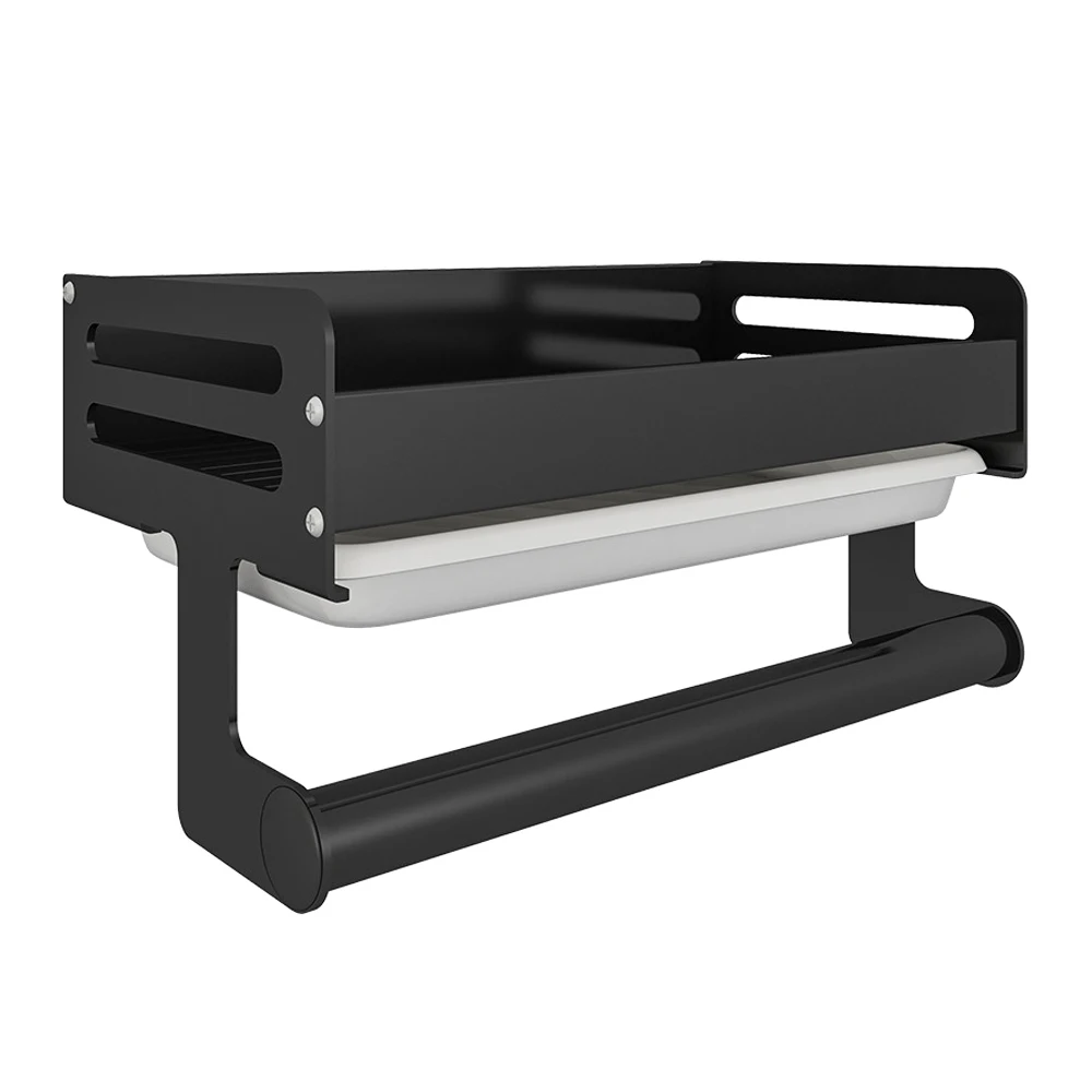 

Съемная вешалка для полотенец, кухонная стойка для хранения, полка для ванной комнаты, настенный держатель для губки, органайзер для раковины, Космический алюминиевый