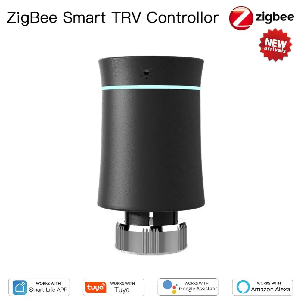 

TRV ZigBee 3,0 Tuya новый привод радиатора клапан умный Программируемый Термостат Температурный нагреватель Alexa Голосовое управление