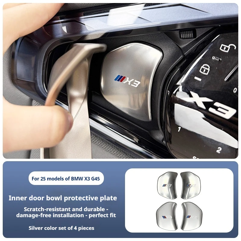 

Черный/серебристый автомобильный дверной ручкой, украшение на запястье, чехол для BMW X3 G45 2025, защитная наклейка из нержавеющей стали, аксессуары для стайлинга