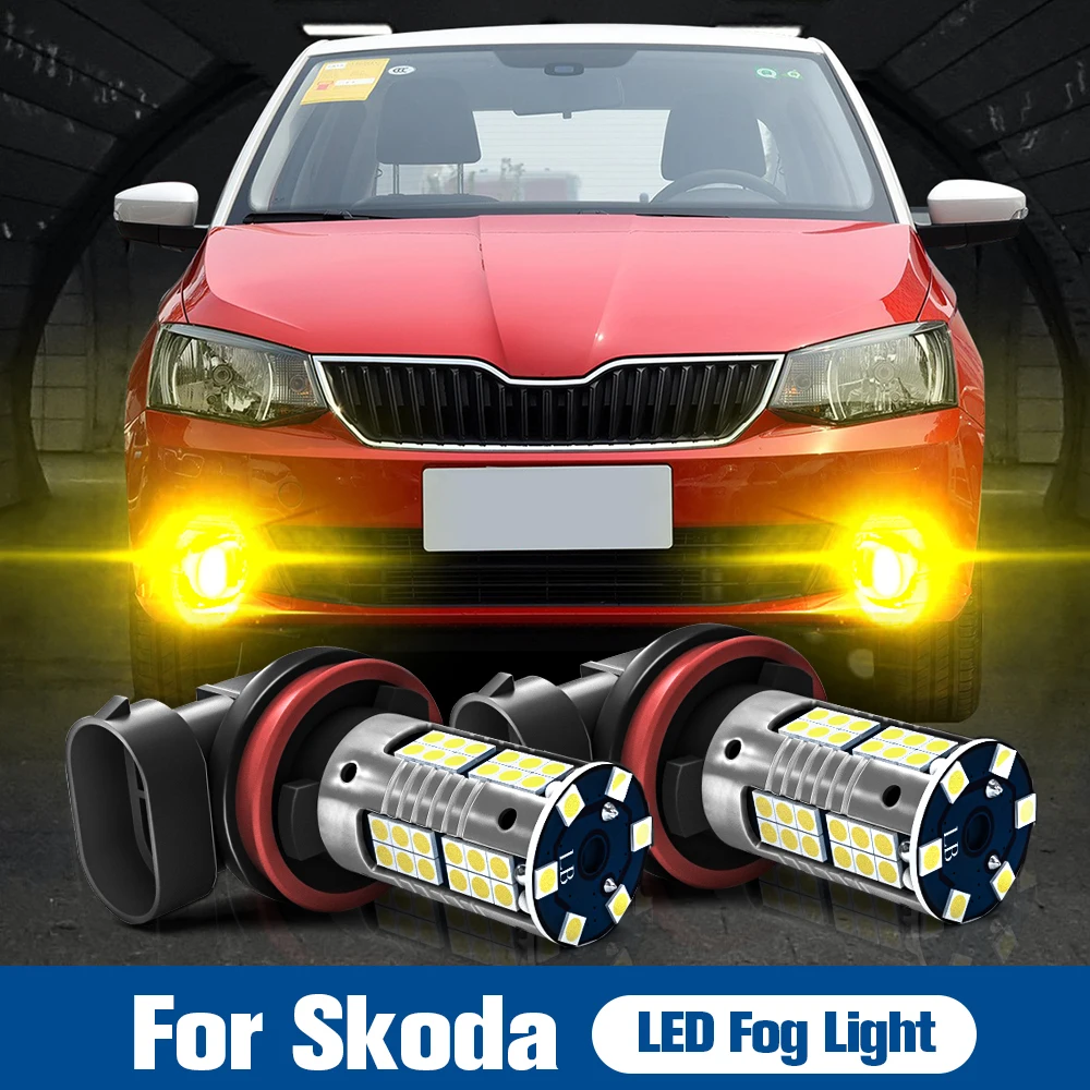 

2pcs LED Fog Light Blub Lamp H8 H11 Canbus For Skoda Fabia Kamiq Karoq Kodiaq Octavia MK2 A5 MK3 A7 Rapid Scala Superb Yeti