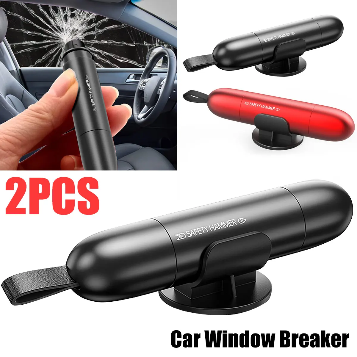 

Car Window Breaker and Seat Belt Cutter 2 Pack Mini Car Emergency Escape Tool Portable 2 in 1 Glass Breaker Seatbelt Cutter with