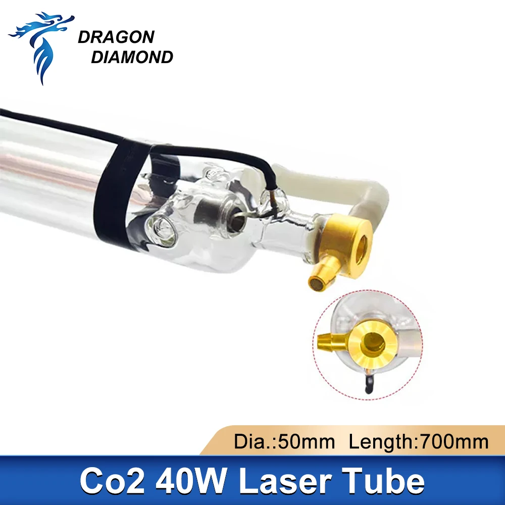 DRAGON DIAMOND 40W Co2 Laser Tube Diameter 50mm Length 700mm Metal Head For Laser Engraver Cutting Machine 2022 New Type