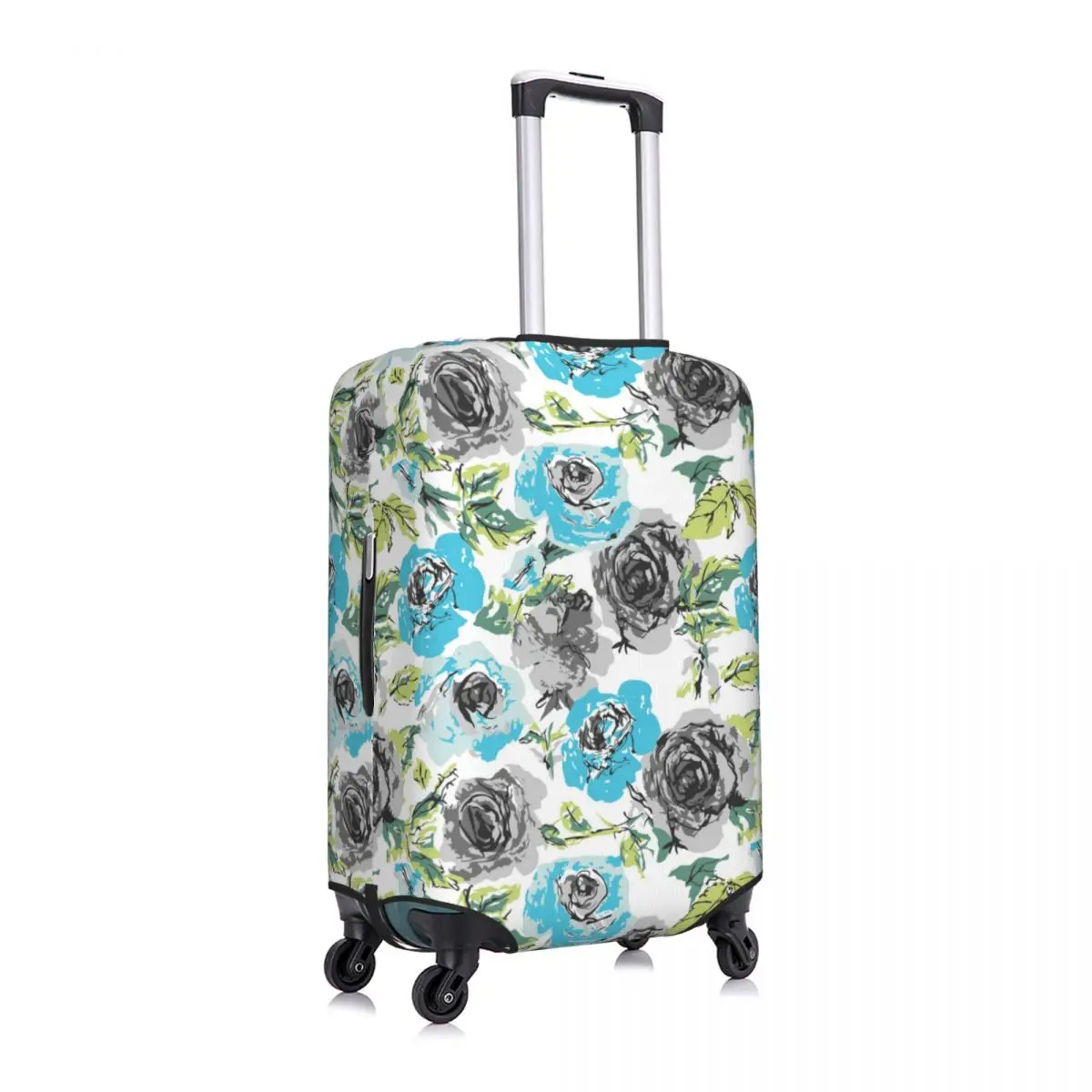 

Rose Floral Luggage Cover Spandex Suitcase Protector Fits 19-21 Inch