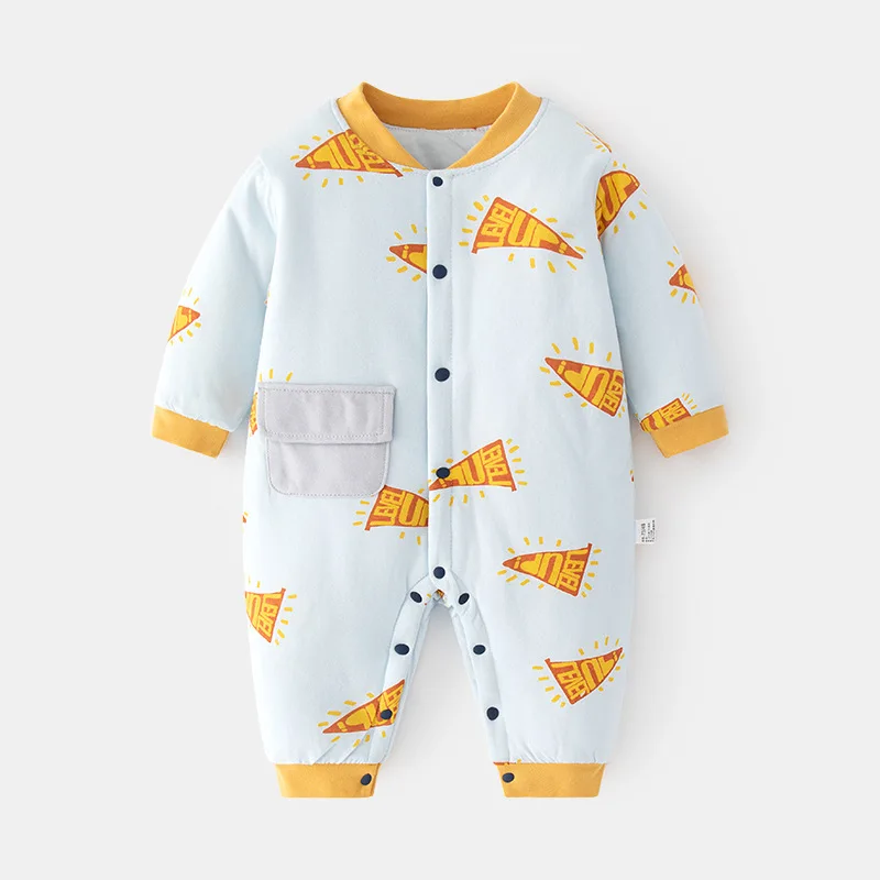 Детский комбинезон с хлопковой подкладкой утепленный детский без косточек на