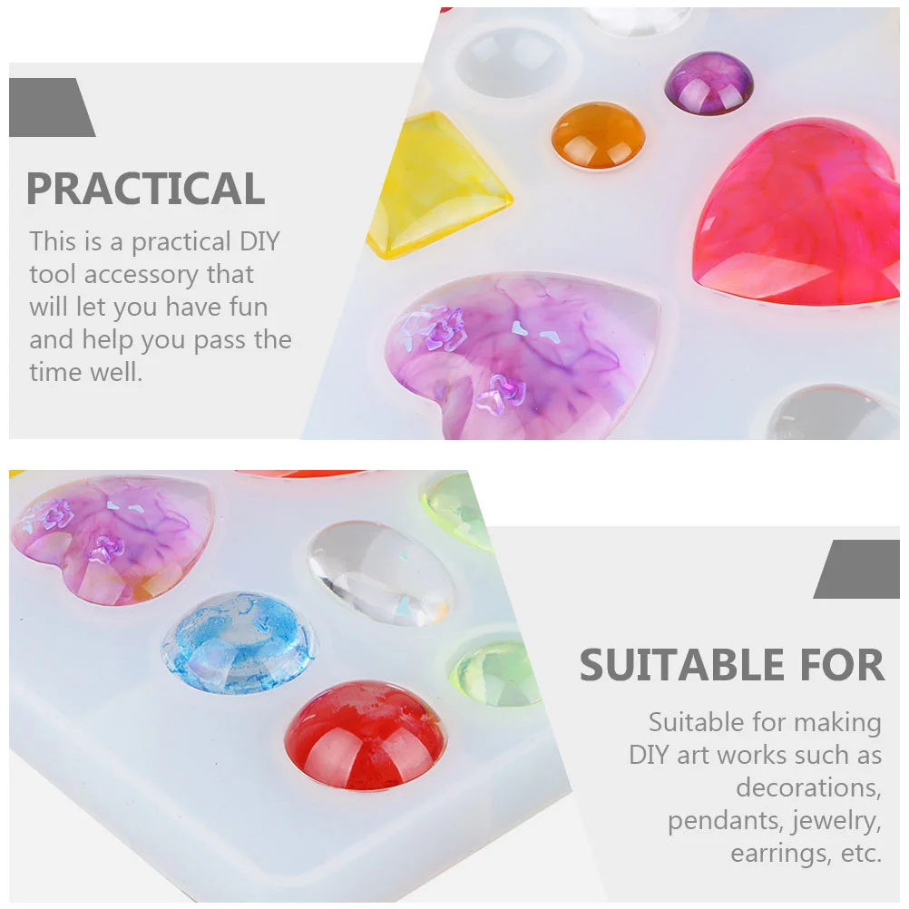 Heart Gemstone Mold Earring Pendant DIY Epoxy Molds Hand Jewelry Charm Para Gelatinas Earrings Hanging Manual