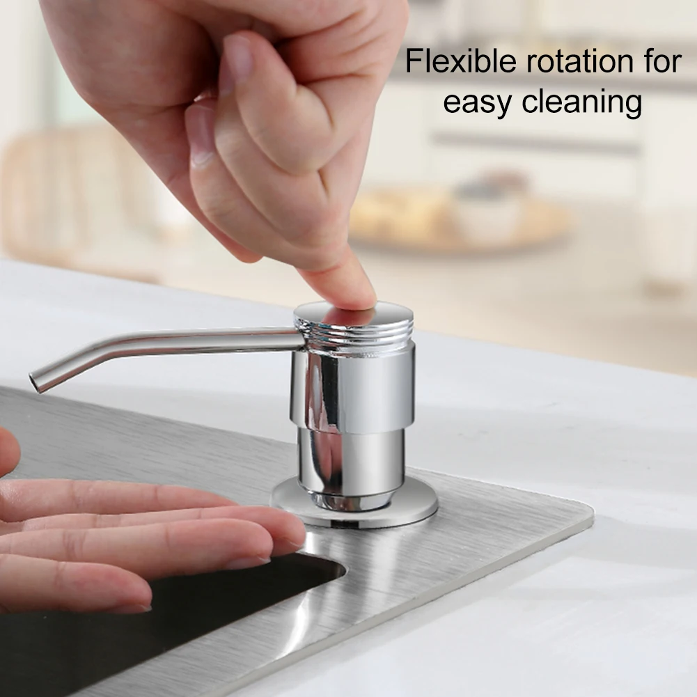 

Stainless Steel Soap Dispenser Extension Tube Kit Kitchen Sink Liquid Soap Dispenser Bathroom Detergent Hand Press Pumps