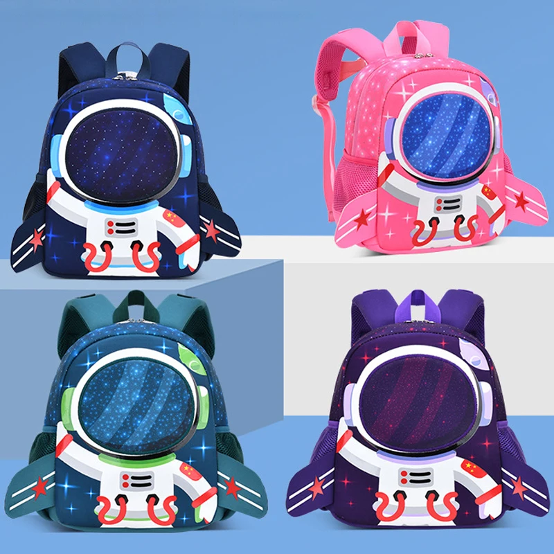 Детский рюкзак для мальчиков, милые детские рюкзаки с 3D рисунком астронавта для девочек и мальчиков, школьные ранцы для детского сада
