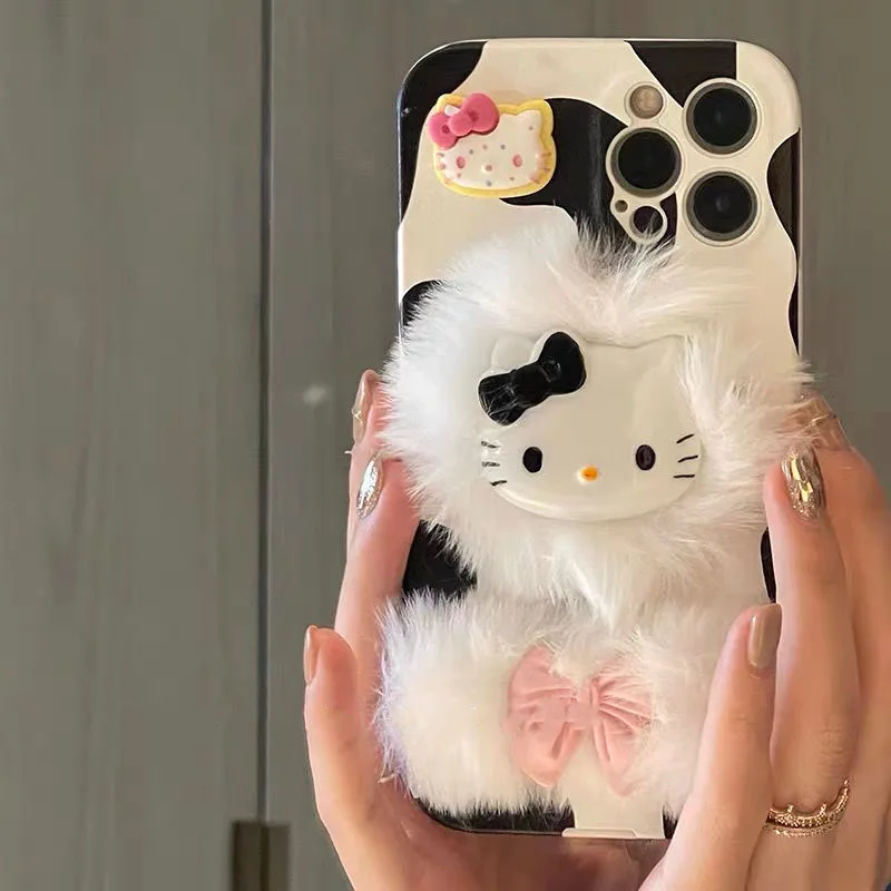 

Cartoon Sanrio Hello Kittys Y2K Iphone 11 13 12 Pro Max Xr Phone Case Silicone Case Japanese and Korean Style Plush Phone Case
