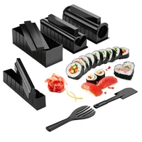 10 pcsset diy sushi making kit roll sushi maker rice roll mold kitchen sushi tools japanese sushi cooking tools kitchen tools