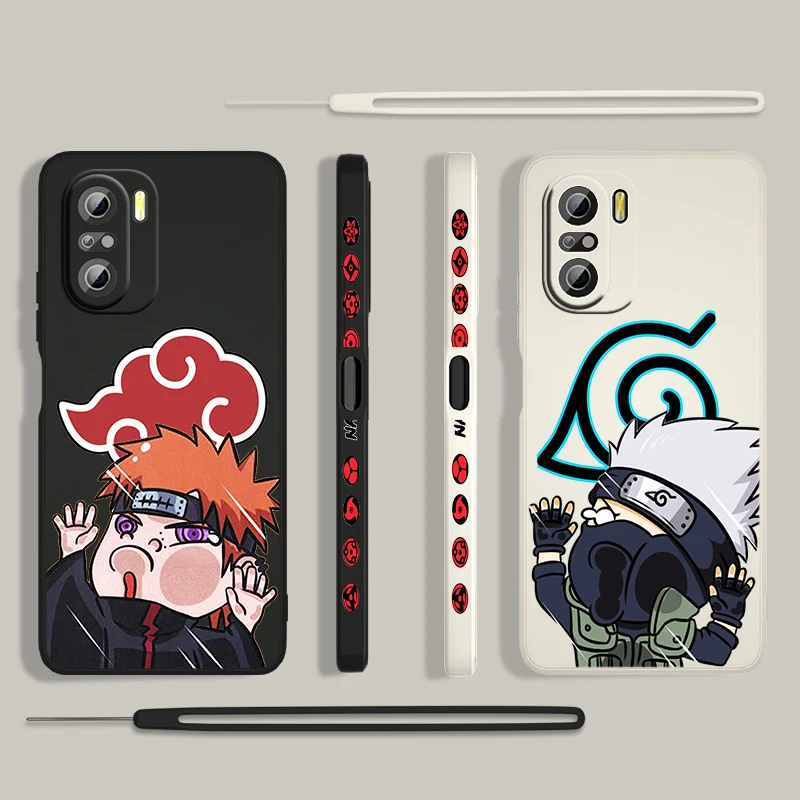 

Hot Anime Naruto Cute For Xiaomi Redmi K50 Gaming 10X 9 9A 9T 9AT 8 8A 7 6A 5A 4X Pro 4G 5G Liquid Left Rope Phone Case Cover