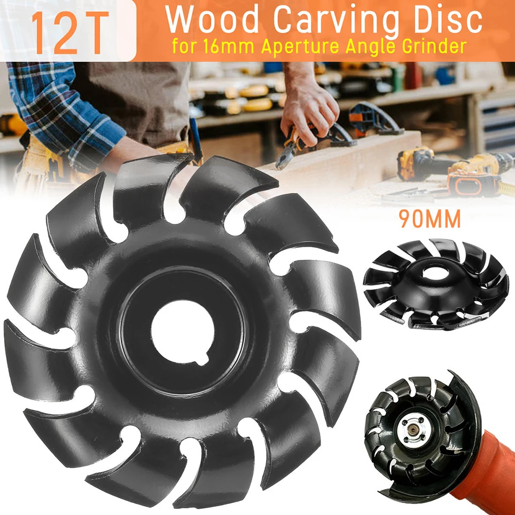 

Wood Carving Cutter Disc Milling for Hardwood Angle Grinder Attachment 12 Teeth Power Woodworking Shovel Plate Sculpting Tool