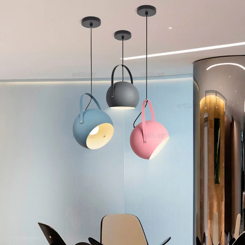 Креативная металлическая Подвесная лампа Macaron вращающаяся алюминиевая подвеска