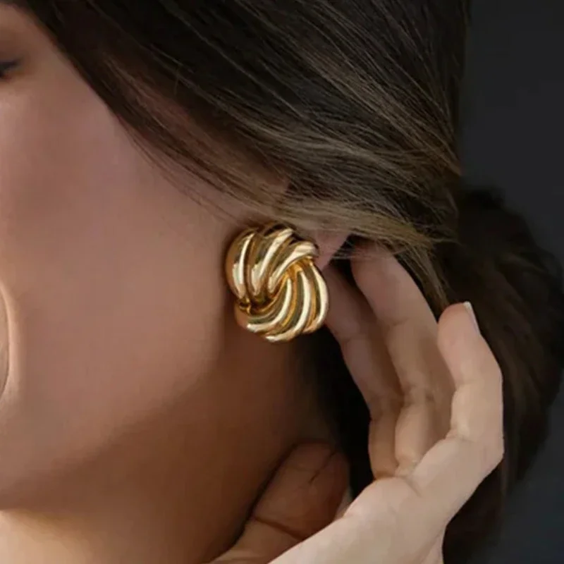 Модные украшения в европейском и американском стиле текстурные золотистые